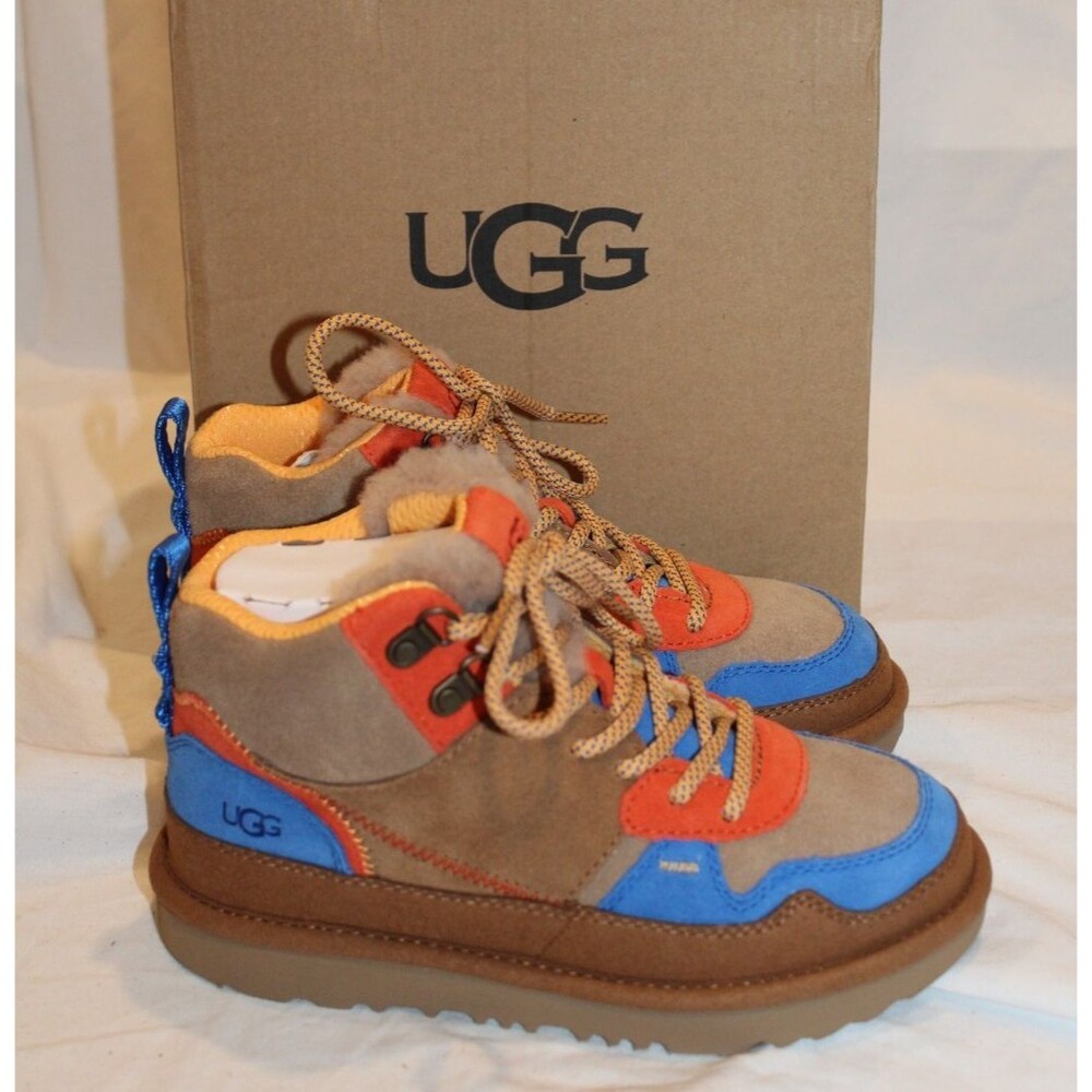 UGG YOUTH HIGHLAND HI HERITAGE SUEDE BOOTS CSDV BROWN SZ 2 NEW